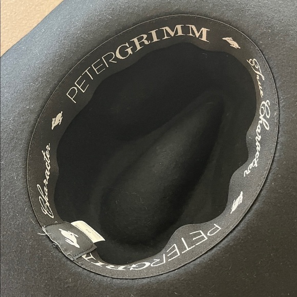 Peter Grimm Black Fedora Hat Unisex Style, 100% Wool Felt, Embellished Band -OS main image 8